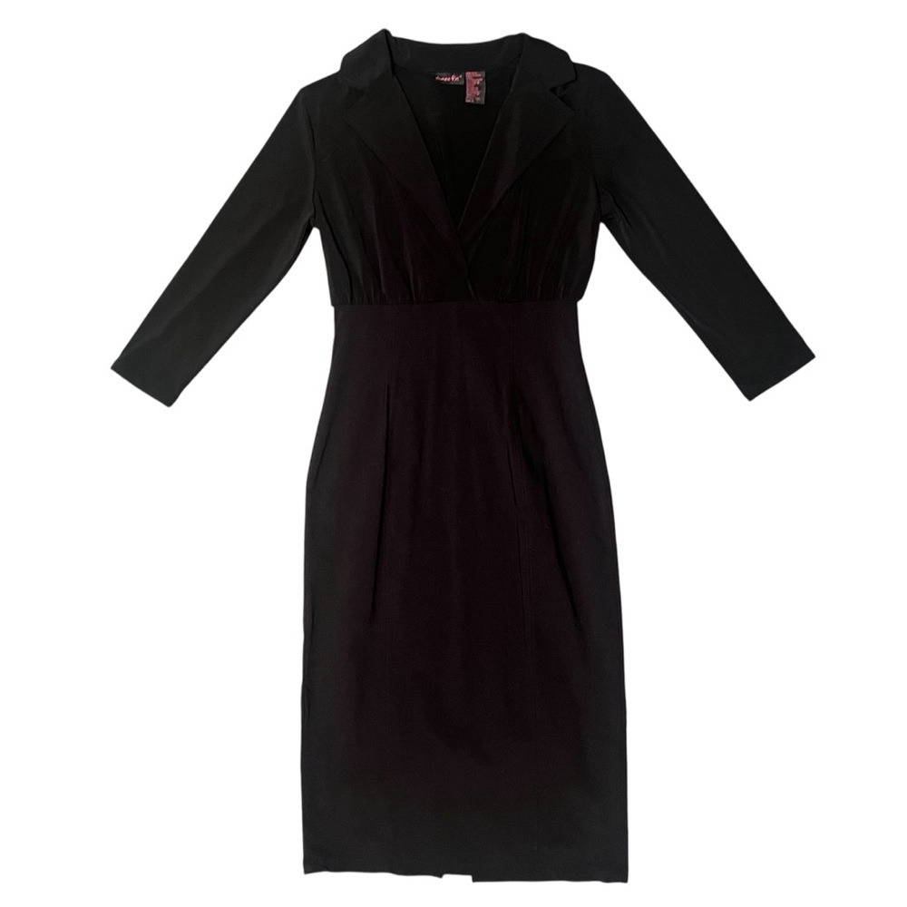 Shape FX Classic Black Collared Dress Size 4